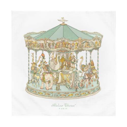 Atelier Choux Paris Baby Organic Cotton Carousel Swaddle Blanket