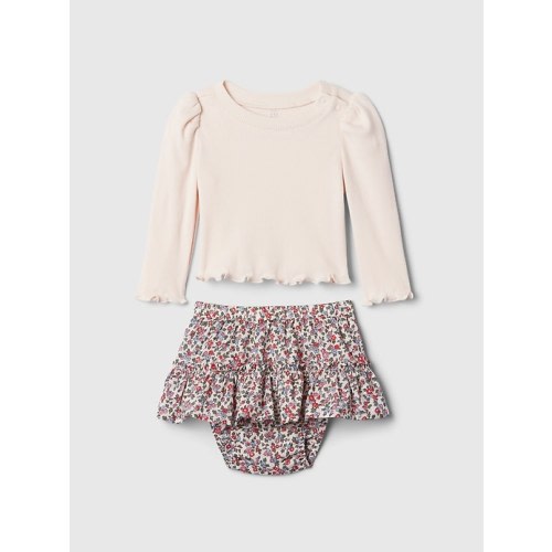 Baby Skort Outfit Set in barely pink, size: 3-6 M