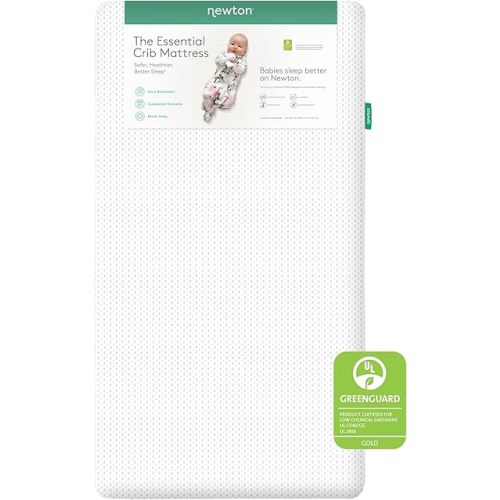 Newton Baby Essential Crib Mattress | Baby Mattress for Crib, Dual-Layer, Safe, 100% Breathable & Machine Washable Infant Crib Mattress, Removable Cover, Thick Cushion, White