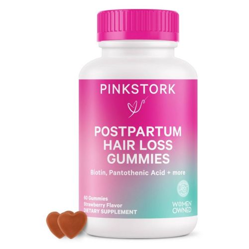 Pink Stork Postpartum Hair Loss Dietary Supplement Gummies Strawberry - 60ct