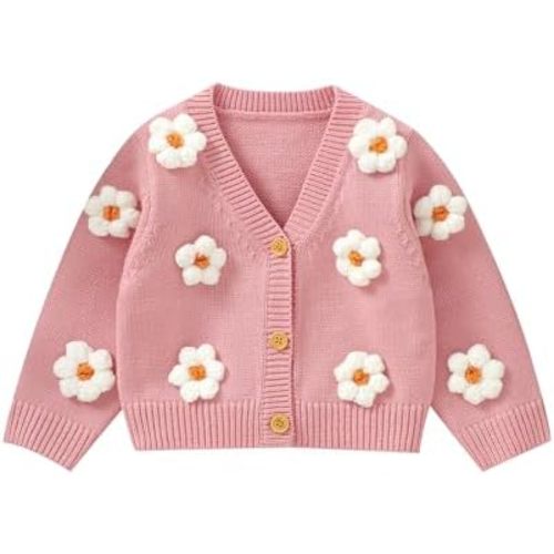 Newborn Baby Girl Boy Cute Long Sleeve Button Up Cardigan Toddler Knit Sweater Infant Fall Winter Clothes