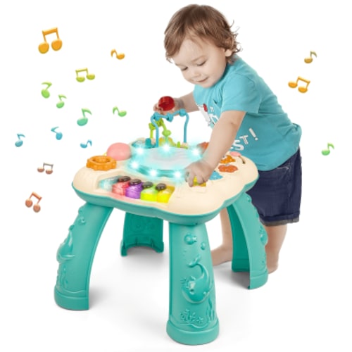 Infant Music & Light Activity Table, Standing Sound Play Center, Interactive Toys for 6-18 Months Toddler