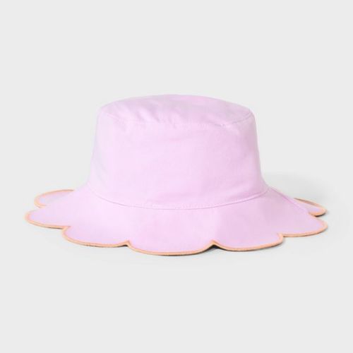 Baby Girls' Reversible Scalloped Edge Bucket Hat - Cat & Jack™ Purple 12-24m