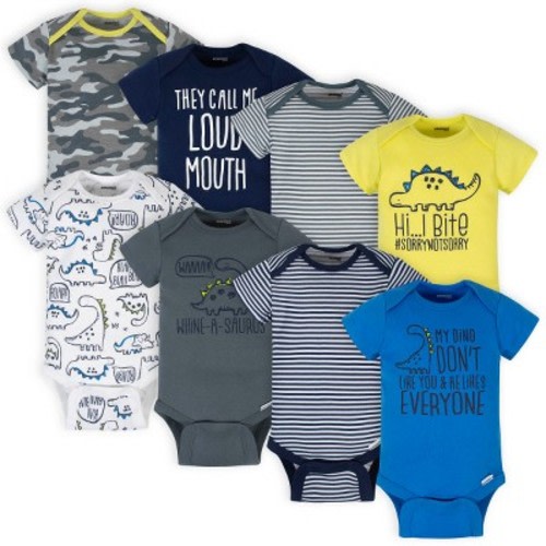Onesies Brand Baby Boys' Bodysuits - Dino - 0-3 Months - 8-Pack