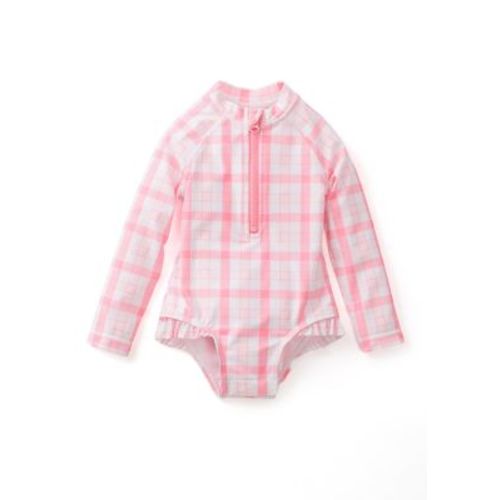 Baby Girls Gingham Printed Rashguard