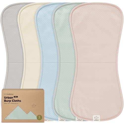 KeaBabies 5-Pack Organic Burp Cloths Baby Girl, Boy - Extra Large, Absorbent Baby Burp Cloths, Soft Burping Cloths for Babies, Newborn Burp Clothes, Cotton Burp Rags, Neutral Thick Burp Cloth (Dawn)