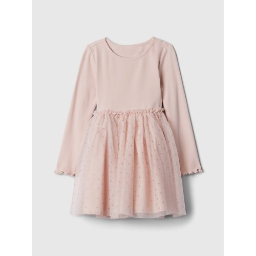babyGap 2-in-1 Ruffle Tulle Dress in dull rose pink, size: 3-6 M