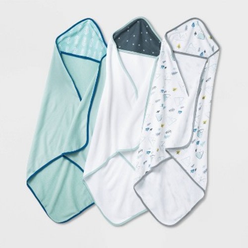 Baby Boys' 3pk Adventure Hooded Towel - Cloud Island™ Green