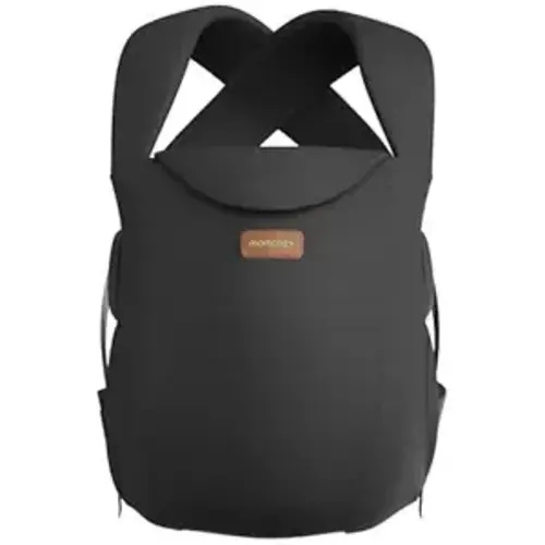 Momcozy Newborn Carrier WeeSnug- Lightweight and Cozy Comfort for 7-25 lbs, Ergonomic Cross-Back Support, Effortless to Put On, Hands-Free Baby Carrier with Lumbar Support, Black