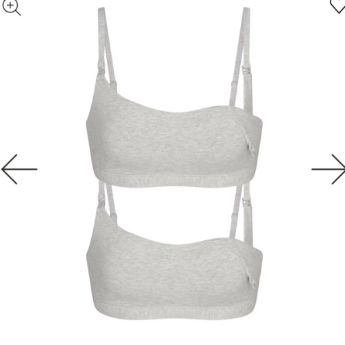 COTTON JERSEY MATERNITY NURSING SCOOP BRALETTE 2-PACK | LIGHT HEATHER GREY | SKIMS