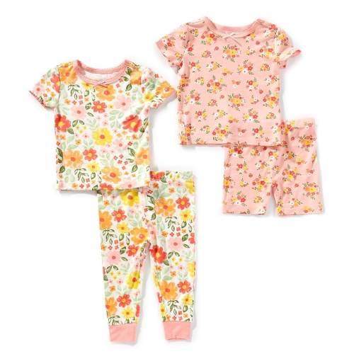 Little Me Baby Girls 12-24 Months Flower/Ditsy-Floral Four-Piece Pajama Set