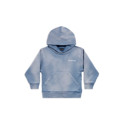 Kids - Balenciaga Back Hoodie in Blue/white