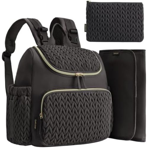 Diaper Bag Backpack with Extra Pouch and Changing Pad Lightweight Baby Diaper Bag for travel with Insulated Pockets for Baby, Girl, Boy (Black)