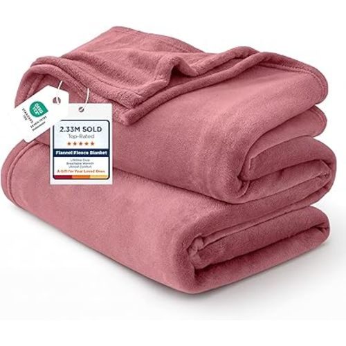 Bedsure GentleSoft Fleece Throw Blanket for Couch Dusty Rose - Lightweight Plush Fuzzy Cozy Soft Blankets and Throws for Sofa, 50x60 inches