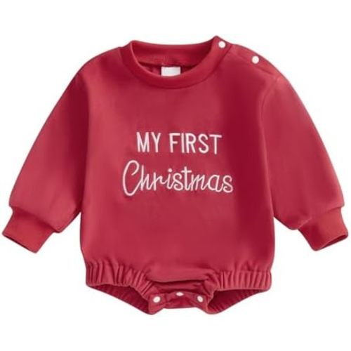 MoZiKQin Baby Christmas Outfit Girl Boy Crewneck Sweatshirt Bubble Romper Sweater Jumpsuit Cute Fall Winter Clothes