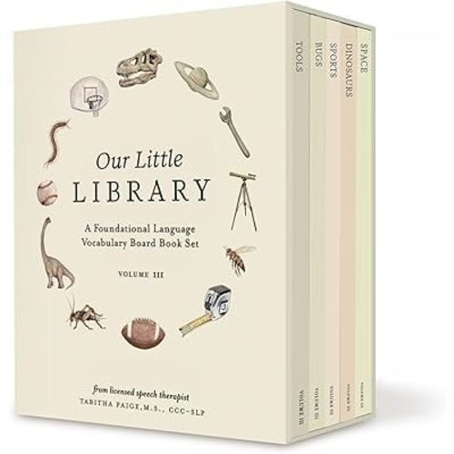 Our Little Library Vol. 3: Dinosaurs, Space, Tools, Bugs, and Sports Board Book Set for Boys & Girls