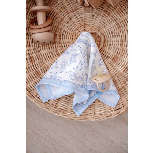 Burp Cloth - Toile De Jouy/Blue