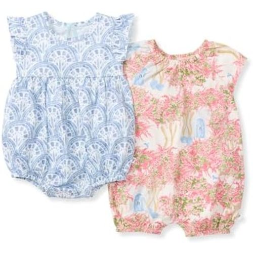 Burt's Bees Baby Baby Girls Romper, 100% Organic Cotton One-piece Bubble Shortall and Layette Set Girl Outfit