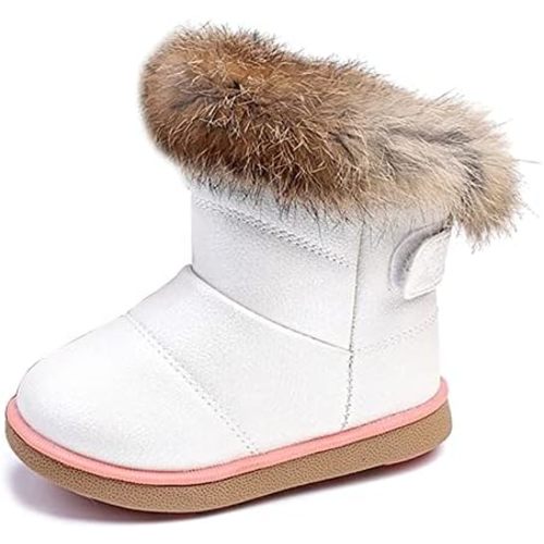 KVbabby Toddler boots Kids Snow Boots Girl's Warm Winter Boots Waterproof Boot PU Leather Non-slip