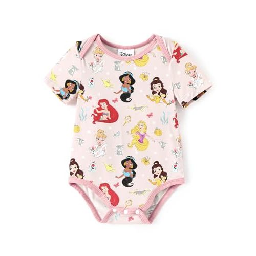 Disney Stitch Princess Marvel Spiderman Mickey and Friends Baby Girls Clothes Snap Bodysuit for Newborn to Infant