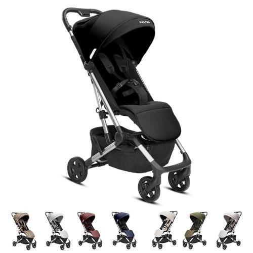 Colugo Compact Stroller - One Hand Fold Lightweight Stroller, Travel Stroller, Toddler Stroller, Airplane Stroller, Foldable Stroller with Rain Cover, Backpack and Cup Holder (Black)