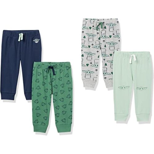 Amazon Essentials Disney | Marvel | Star Wars Baby Boys' Pants, Pack of 4