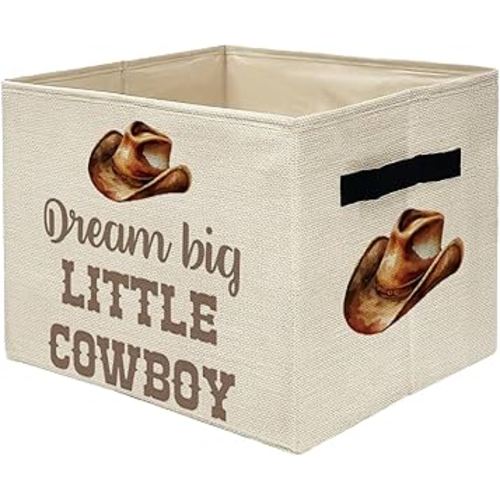 Western Cowboy Nursery Storage Bins Box, Toybox for Boys, Little Cowboy Western Foldable Storage Baskets Organizer for Bedroom Bathroom Boys Room Dorm Clothes Toys Books