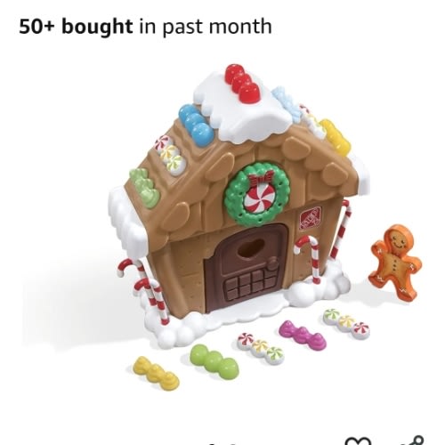 Amazon.com: Step2 My First Gingerbread House, Kids Interactive Christmas Toy, Includes 20 Piece Toy Accessories to Decorate, Made of Durable Plastic, For Toddlers 1+ Years Old : Toys & Games