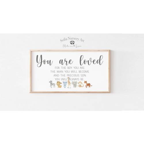 Nursery Decor You Are Loved For The Boy You Are Sign, Kids Room Decor, Boys Room Wall Decor, Boy Nursery Decor Nursery Wall Art Nursery sign