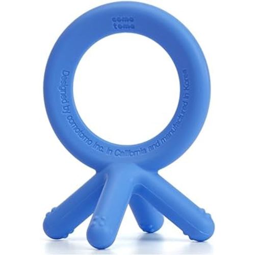 Comotomo Silicone Baby Teether, Blue, 1.75x1.75x3 Inch (Pack of 1)