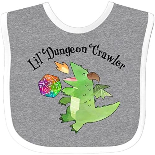 inktastic Lil' Dungeon Crawler- Cute Dragon Baby Bib