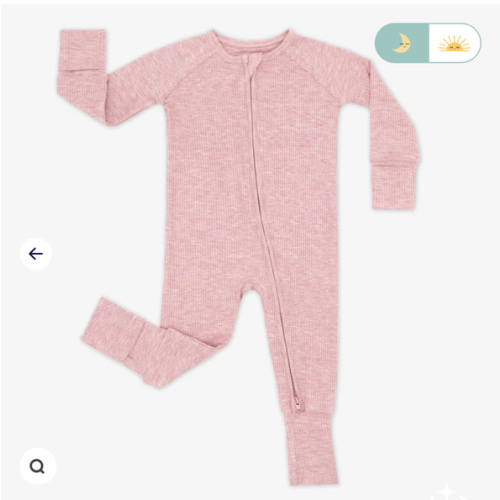 Heather Mauve Ribbed Zippy - Little Sleepies