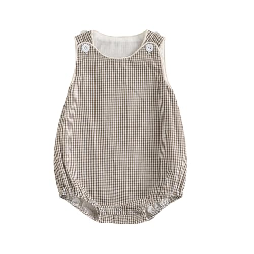 Kuriozud Unisex Newborn Baby Boy Girl Summer Clothes Sleeveless Bubble Romper Jumpsuit Overall Shorts Infant Clothing
