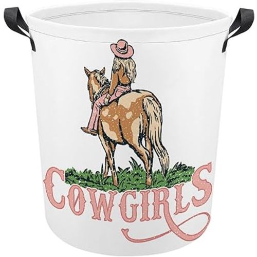 Pink Cowgirl Laundry Hamper Western Hampers for Laundry Clothes Basket Laundry Organizer Cowgirl Decor