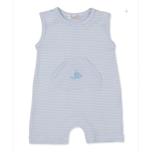 Whale Wonder Blue Stripe Sleeveless Playsuit