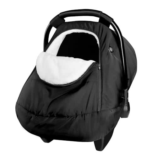 Winter Car Seat Covers for Babies, Cozy & Warm Cover, Infant Car Seat Canopy Water Resistant, Universal Cold Weather Shield, Black