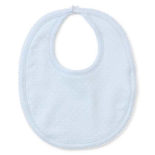 Personalized Blue/White New Kissy Dots Print Bib