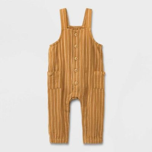 Baby Dungarees Striped Uni Romper - Cat & Jack™ Light Brown