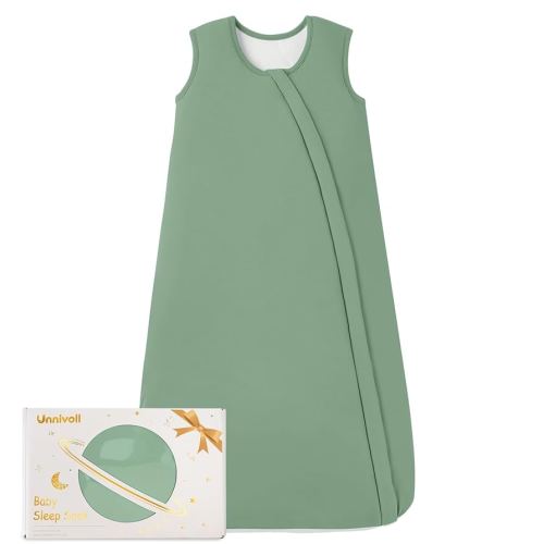 Rayon Made from Bamboo Baby Sleep Sack 6-12 Months 1.0 Tog Baby Wearable Blanket Super Soft Sleeping Sack with 2-Way Zipper for Infant Newborn - Medium Dark Green