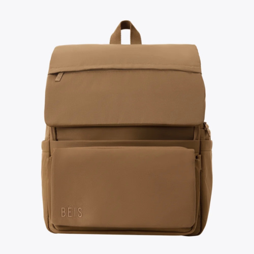 BÉIS 'The Ultimate Diaper Backpack' in Camel - Diaper Bag Backpack in Camel Brown
