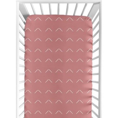 Sweet Jojo Designs Girl Baby Fitted Crib Sheet Diamond Tuft Mauve Pink Ivory Off White