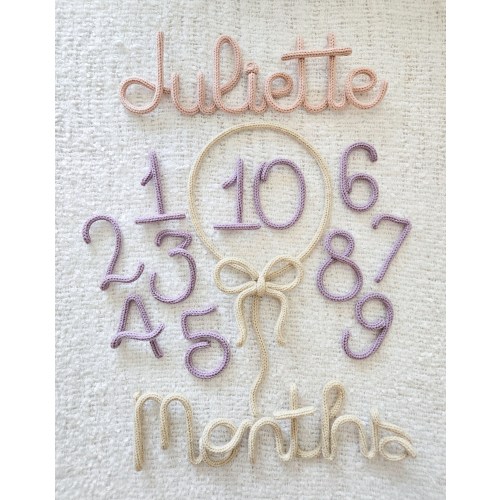 Customized Knitted Birthday Milestone Set & Name Bundle | Milestone Marker | Baby Birthday Milestone | Baby Milestone Number Set
