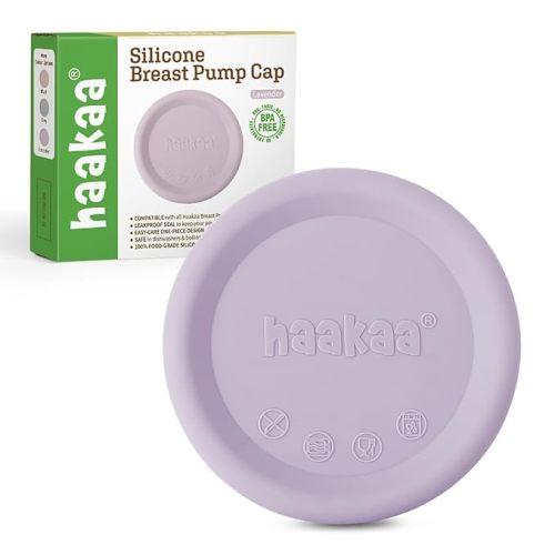 haakaa Manual Breast Pump Cap (Lavender) - Made of Premium Grade Silicone, Suitable for All haakaa Breast Pump