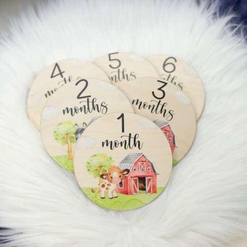 Farm Milestone Cards, Farm Animals Milestone Cards, Wood Milestone Card, Baby Milestones, Photo Prop, Farm Animal Nursery Theme C1