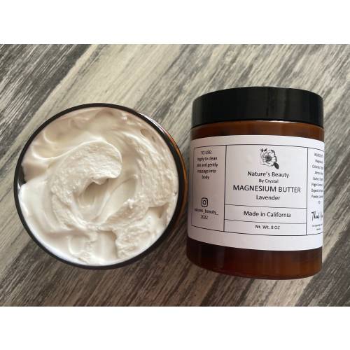 ORGANIC MAGNESIUM LOTION Body Butter Whipped Shea Butter Topical Magnesium Skincare  by Nature’s Beauty