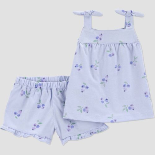 Carter's Just One You® Baby Girls' 2pc Blueberry Tank Top and Shorts Set - Blue 3M