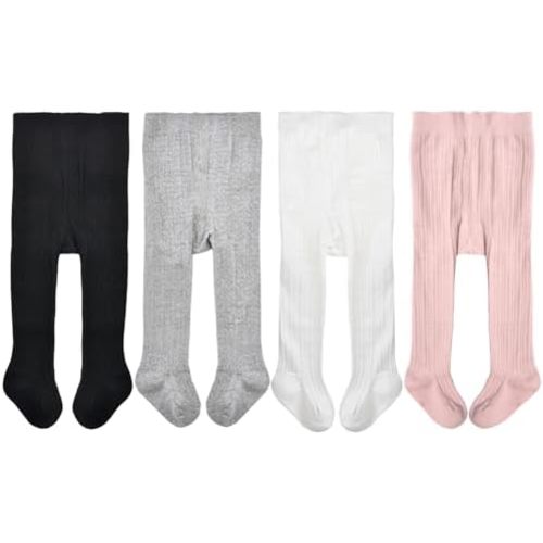 EPEIUS Baby Girls Tights Cable Knit Leggings Stockings Cotton Pantyhose for Newborn Infants Toddlers 3/6 Pack