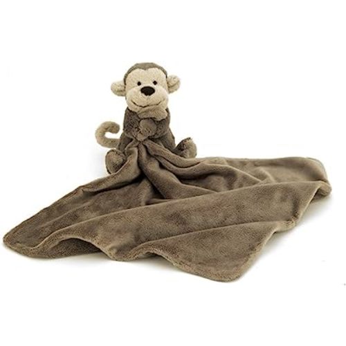 Jellycat Bashful Monkey Soother, 13.5 inches - Security Blanket & Lovey for Babies - Baby Gift