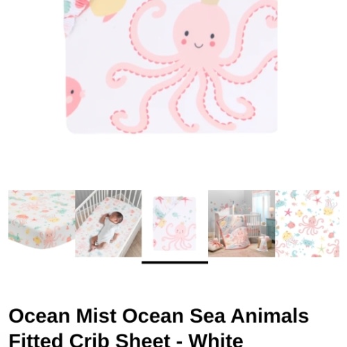 Ocean Mist Ocean Sea Animals Fitted Crib Sheet