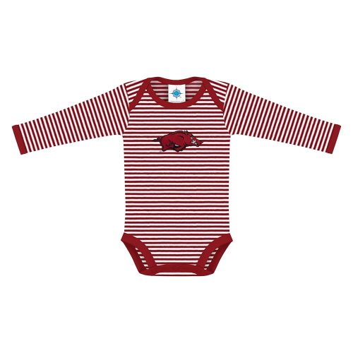 Creative Knitwear College Baby Striped Long Sleeve Bodysuit - Team Logo, Multiple Colors, Unisex (0-12 Months)